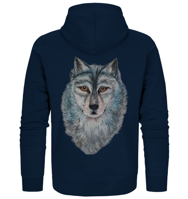 Organic Zipper "Jo's Wolf" (BACKPRINT)