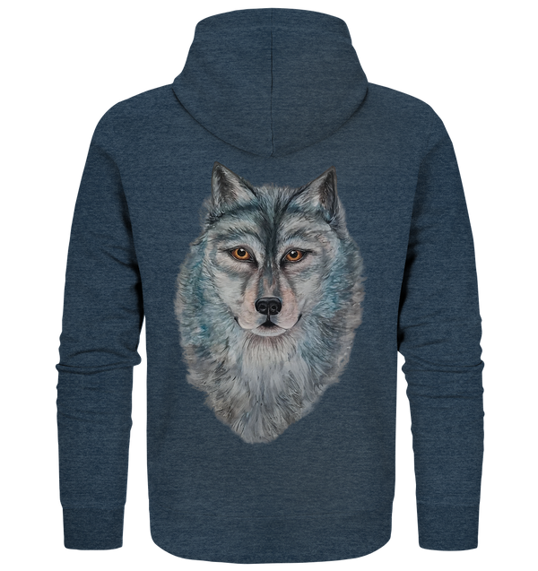 Organic Zipper "Jo's Wolf" (BACKPRINT)