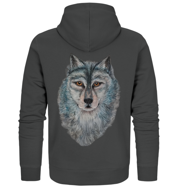 Organic Zipper "Jo's Wolf" (BACKPRINT)