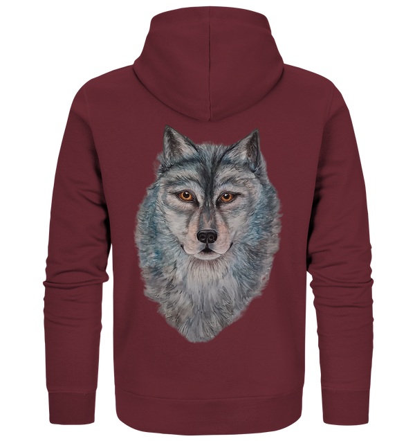 Organic Zipper "Jo's Wolf" (BACKPRINT)