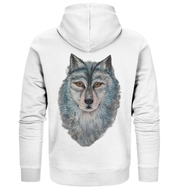 Organic Zipper "Jo's Wolf" (BACKPRINT)