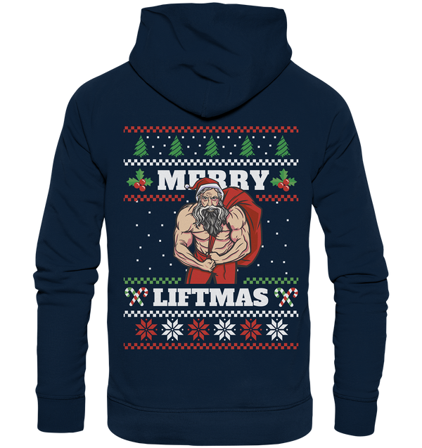 Organic Hoodie "Merry Liftmas" (Backprint)