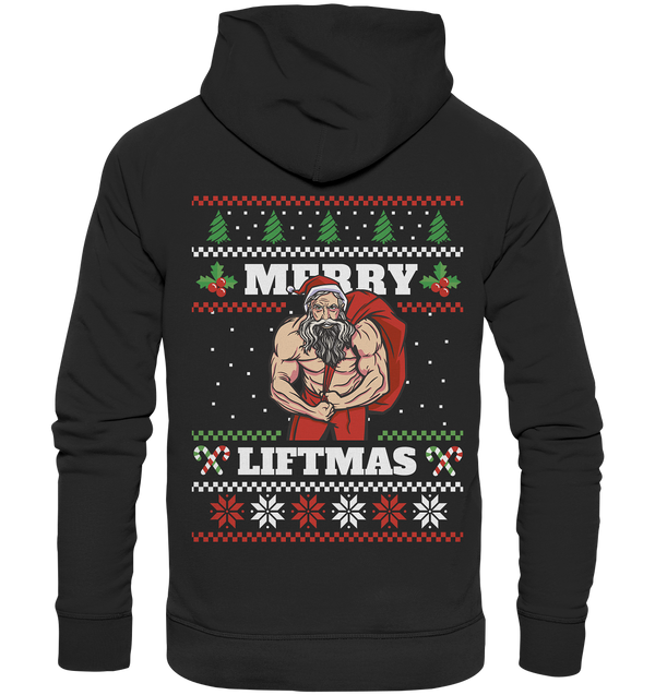 Organic Hoodie "Merry Liftmas" (Backprint)