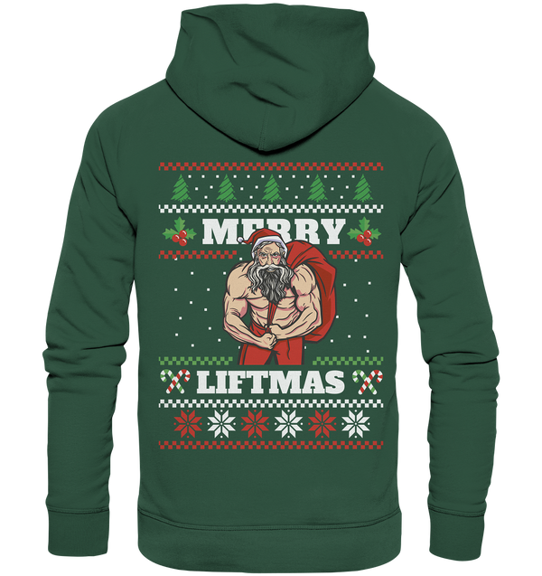 Organic Hoodie "Merry Liftmas" (Backprint)