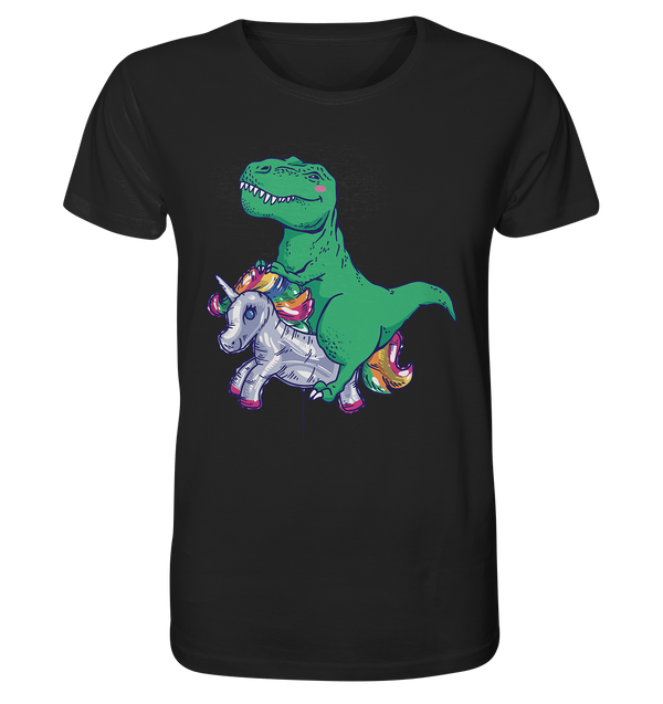 Organic Shirt "T-Rex Riding a Unicorn Balloon"