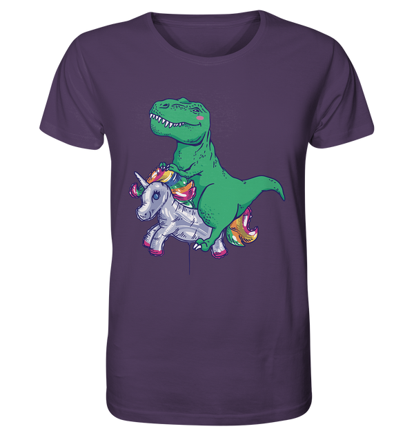 Organic Shirt "T-Rex Riding a Unicorn Balloon"