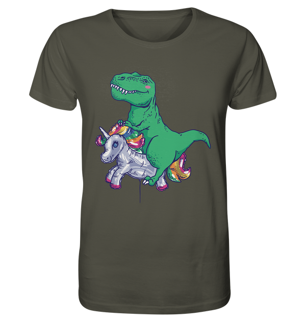 Organic Shirt "T-Rex Riding a Unicorn Balloon"