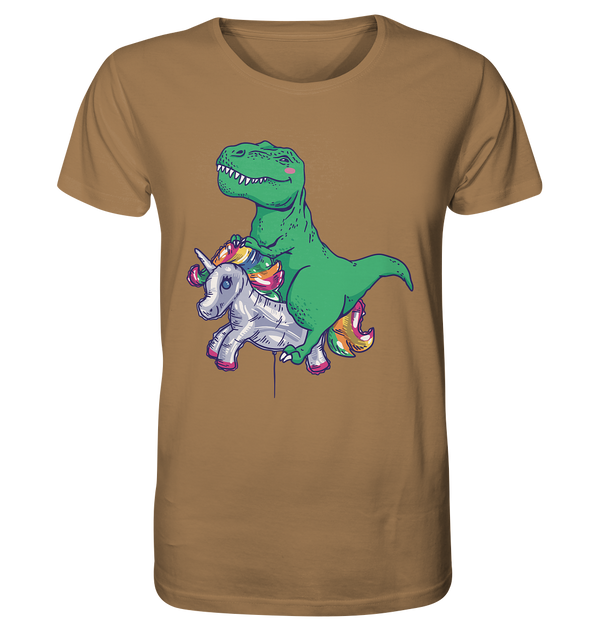 Organic Shirt "T-Rex Riding a Unicorn Balloon"