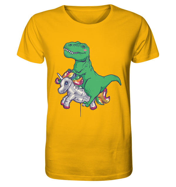 Organic Shirt "T-Rex Riding a Unicorn Balloon"