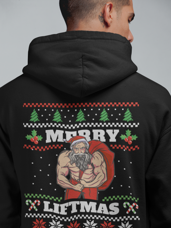 Organic Hoodie "Merry Liftmas" (Backprint)